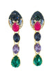 Brinco Leticia Glam com pedras coloridas
