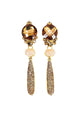 Brinco Yasmin com pedras light colorado topaz no banho dourado