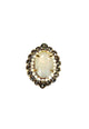 Anel Solene cinza e opal banhado no dourado