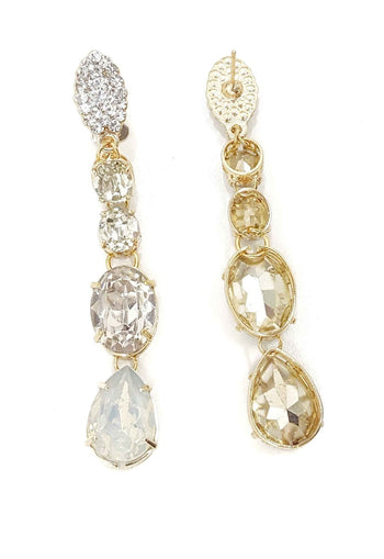 Brinco Eli classic com pedras e banhado no dourado