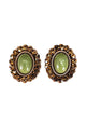 Brinco Verde Encanto com pedras verdes banhado no vintage