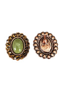 Brinco Verde Encanto com pedras verdes banhado no vintage