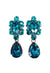 Brinco Elodie vintage com pedras e gota blue zircon