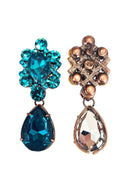 Brinco Elodie vintage com pedras e gota blue zircon