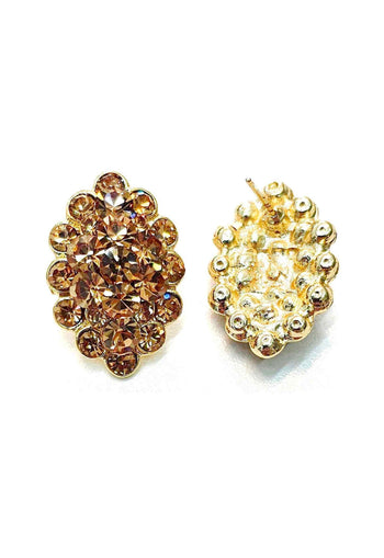 Brinco Supreme gold com strass light colorado topaz