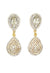 Brinco Eli Glam com gota de strass banhado no dourado