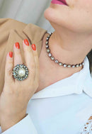 Choker Infinitá vintage com pedras cristais