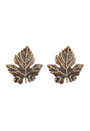 Brinco Resplandecer Vintage de folha com strass