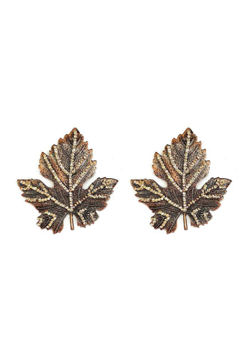 Brinco Resplandecer Vintage de folha com strass