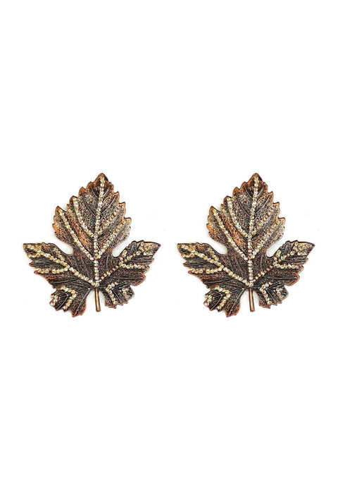 Brinco Resplandecer Vintage de folha com strass