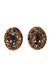 Brinco Momentos mocha com pedras marrons banhado no vintage