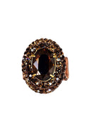 Anel Momentos mocha com pedras marrons banhado no vintage