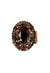 Anel Momentos mocha com pedras marrons banhado no vintage
