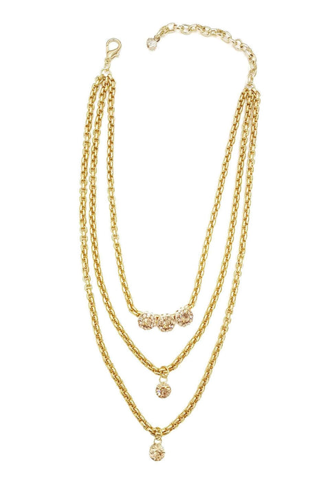 Colar Levi de venezianas douradas com strass