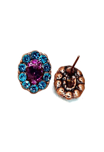 Brinco Marília Doralice pequeno com pedras coloridas