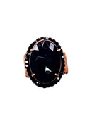 Anel Sucesso vintage oval com pedras pretas