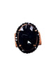 Anel Sucesso vintage oval com pedras pretas