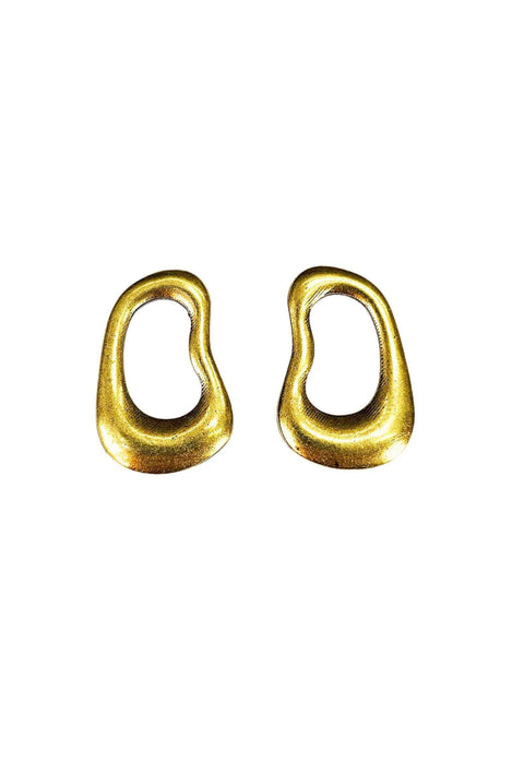 Brinco Art Deco metalico ouro velho
