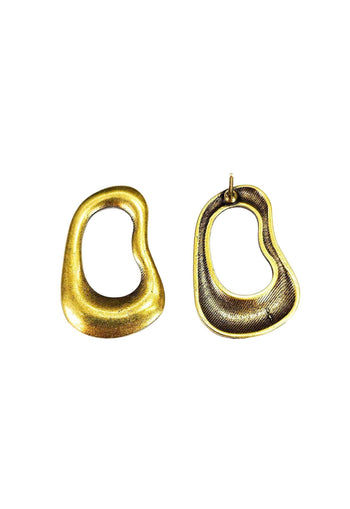 Brinco Art Deco metalico ouro velho