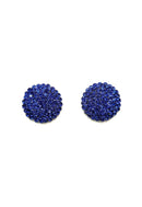 Brinco Deslumbre redondo com pedras azul bic