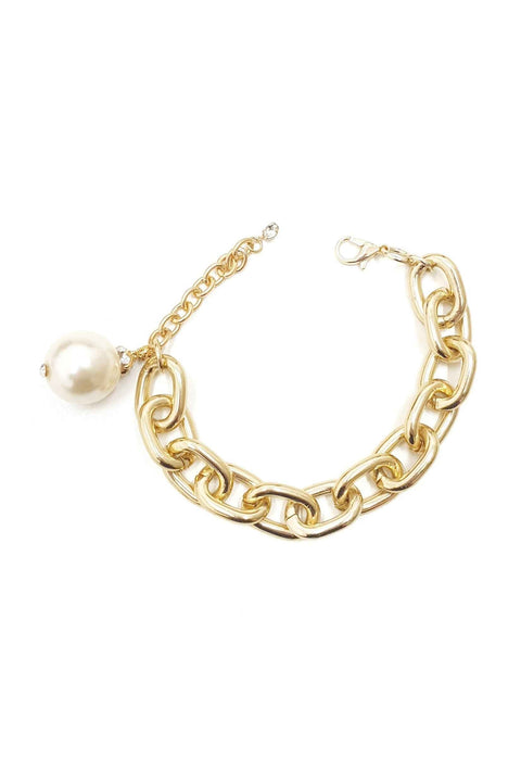 Pulseira Olga gold de elos dourados com perola
