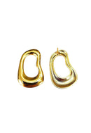 Brinco Art Deco metalico dourado
