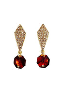 Brinco Francisca com strass e castanha marrom
