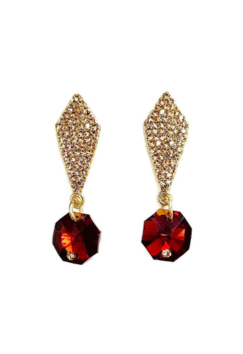 Brinco Francisca com strass e castanha marrom