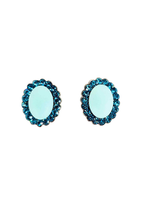Brinco Solene blue com pedras azuis banhado no prata