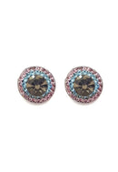 Brinco Vick rosa azul e black diamond banhado no grafite
