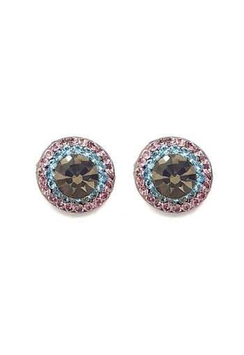 Brinco Vick rosa azul e black diamond banhado no grafite
