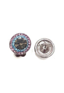 Brinco Vick rosa azul e black diamond banhado no grafite