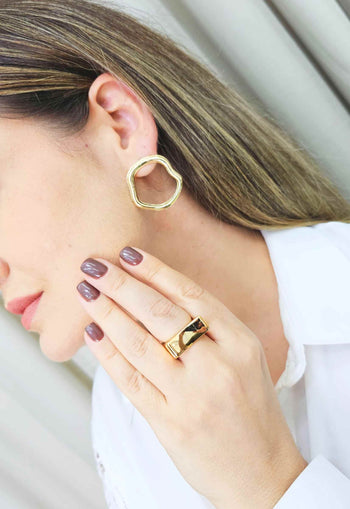 Brinco Glam tech dourado