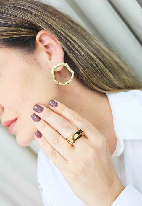 Brinco Glam tech dourado