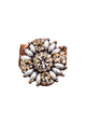 Anel Sagrado com perolas e strass peach banhado no vintage