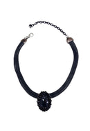 Choker Aurélia Jet com pedra oval preta e Strass Jet