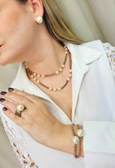 Colar Essencial de perolas com veneziana vintage