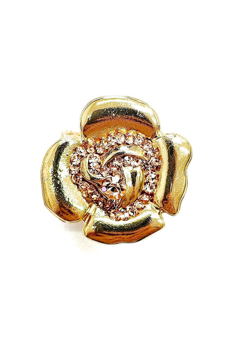 Anel de flor Cecília banhado no dourado