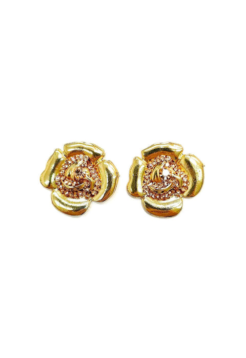 Brinco de flor Cecília banhado no dourado