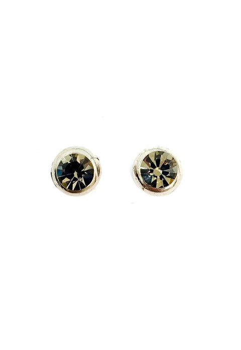 Brinco Glamour silver com pedras black diamond
