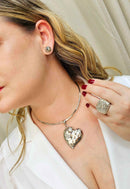 Brinco Glamour silver com pedras black diamond