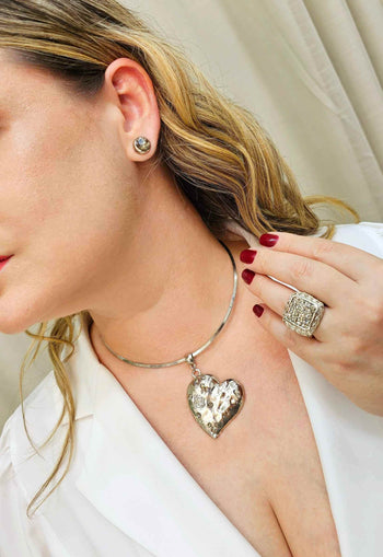 Brinco Glamour silver com pedras black diamond