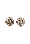 Brinco Sagrado com perolas e strass peach banhado no vintage