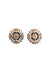 Brinco Sagrado com perolas e strass peach banhado no vintage