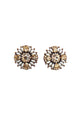 Brinco Sagrado com perolas e strass peach banhado no vintage