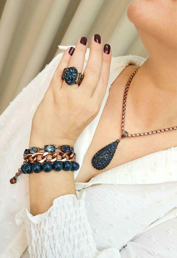 Colar Alure de gota montana banhado no vintage