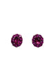 Brinco Damaris vintage oval com strass fucsia