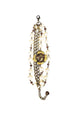 Pulseira Florbella ouro velho com perolas e pingente de flor smoked
