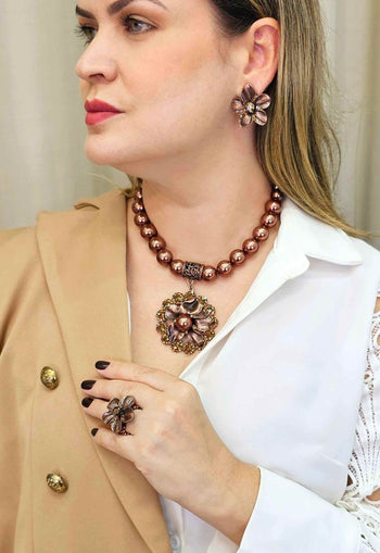 Anel Embeleze de flor vintage