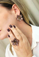Anel Embeleze de flor vintage